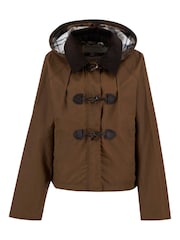 Barbour® Brown Myra Wax Duffle Coat - Image 7 of 8