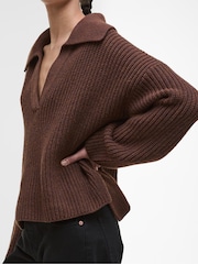 Barbour® Brown Robyn Knitted Jumper - Image 5 of 8