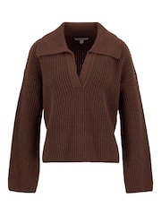 Barbour® Brown Robyn Knitted Jumper - Image 7 of 8
