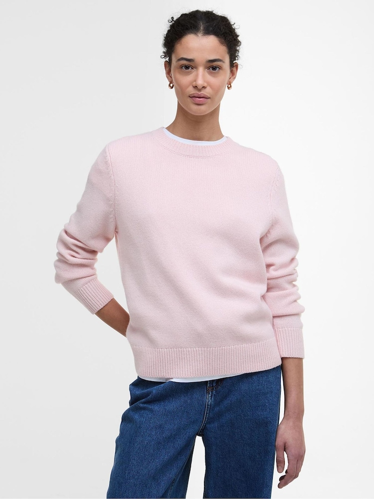 Barbour® Pink Woodhouse Knitted Jumper - Image 1 of 7