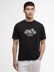 Barbour® International Topher Motorbike Black T-Shirt - Image 1 of 6