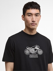 Barbour® International Topher Motorbike Black T-Shirt - Image 4 of 6