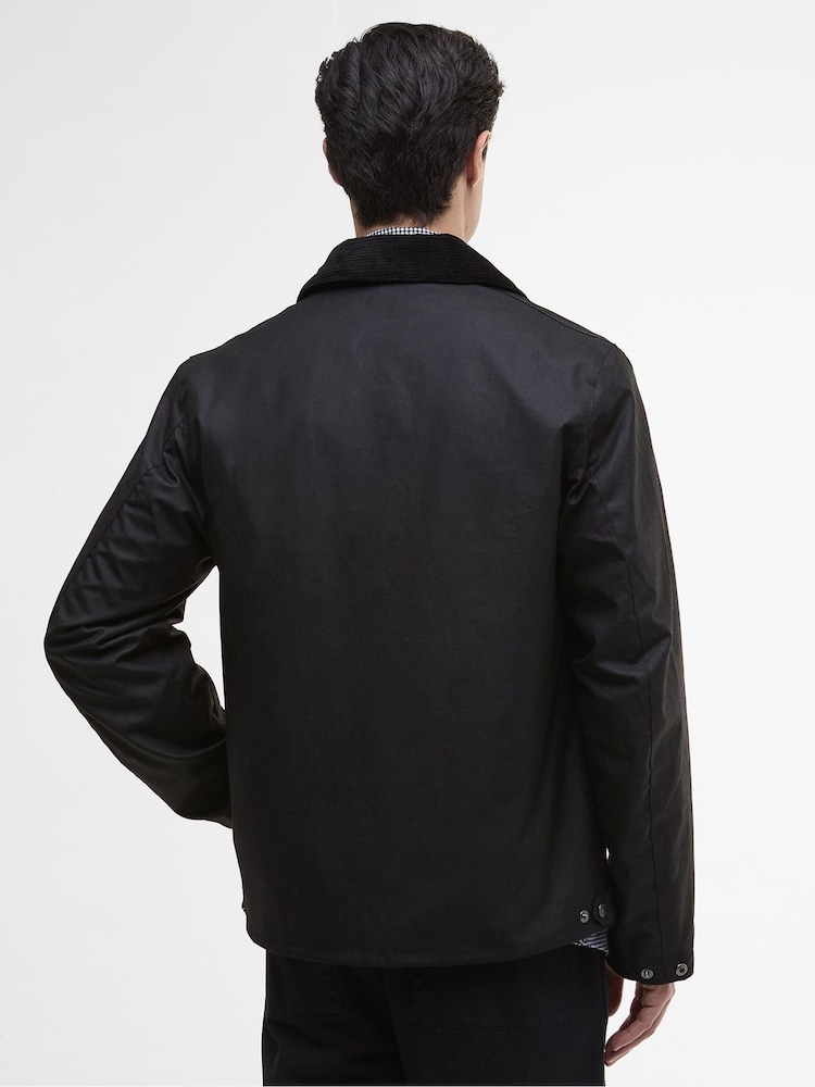 Barbour® International Black Marker Wax Jacket - Image 2 of 8