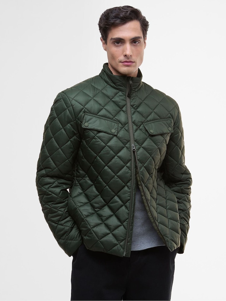 Barbour® International Green Ariel Box Quilted Jacket - Image 1 of 7 Barbour® International Green Ariel Box Quilted Jacket - Image 1 of 7