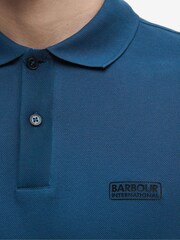 Barbour® International Blue Cotton Essential Polo Shirt - Image 4 of 7