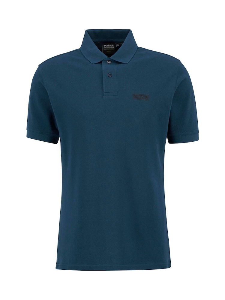 Barbour® International Blue Cotton Essential Polo Shirt - Image 7 of 7
