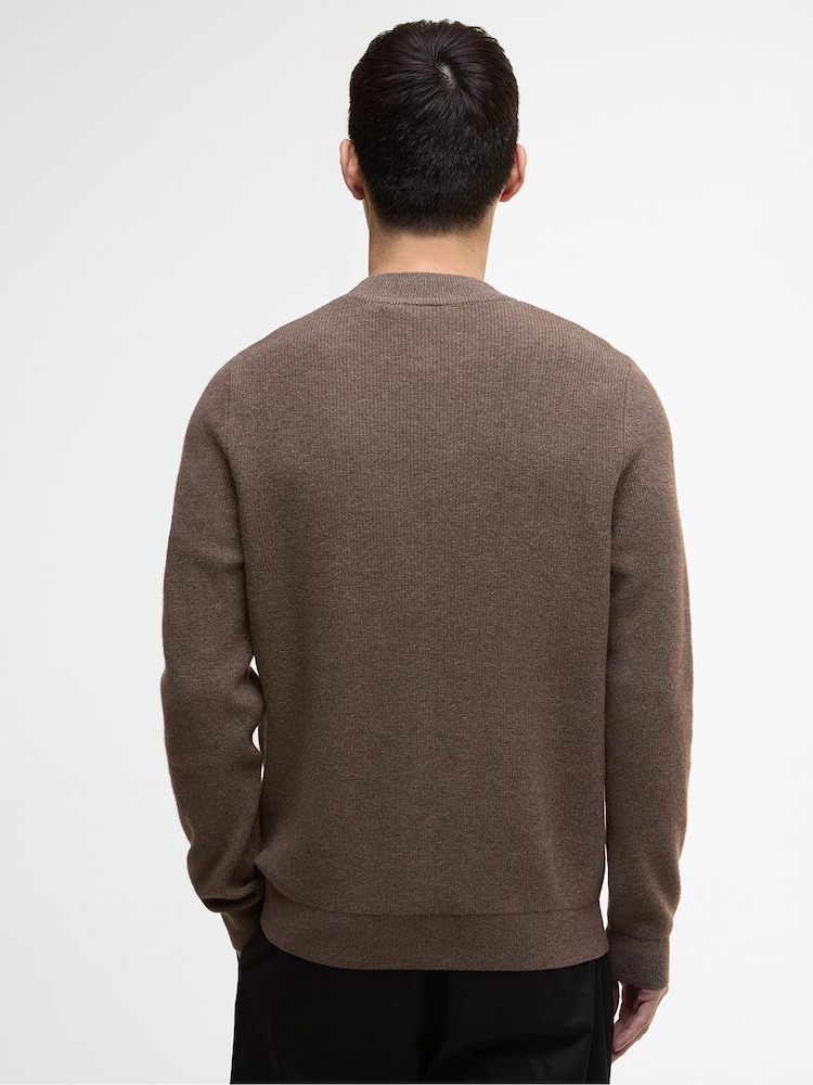 Barbour® International Crawley Crew Neck Brown Jumper - Image 2 of 7