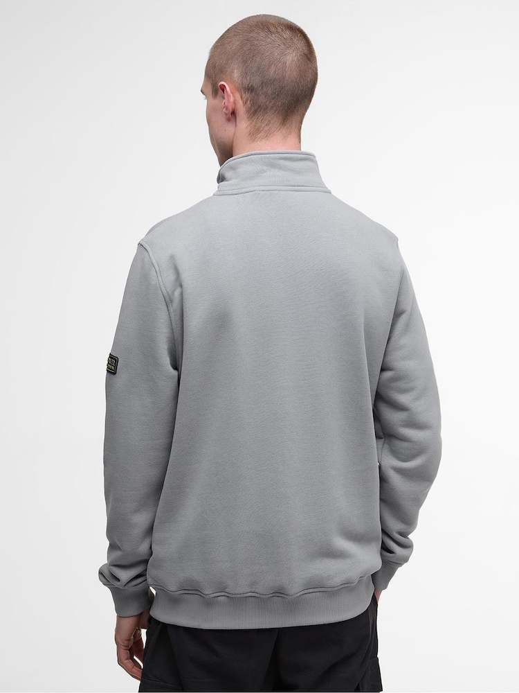 Barbour® International Grey Funnel Neck Sweatshirt - Image 2 of 7 Barbour® International Grey Funnel Neck Sweatshirt - Image 2 of 7