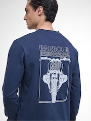 Barbour® International Blue Louis Ls T-Shirt - Image 2 of 7