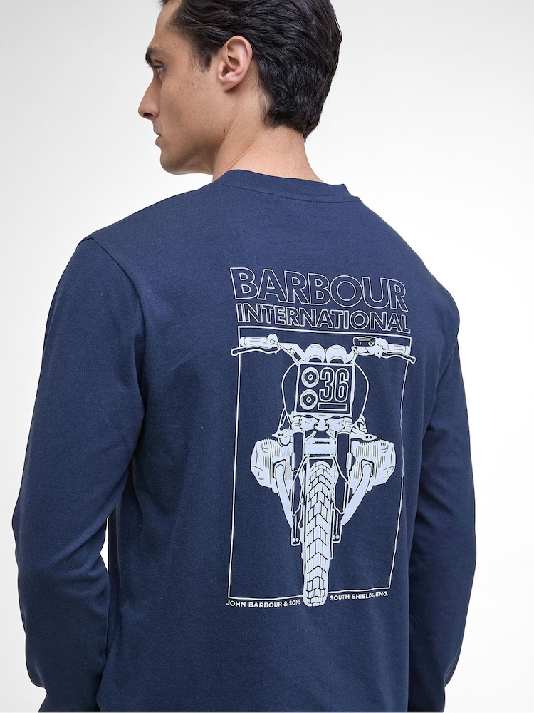 Barbour® International Blue Louis Ls T-Shirt - Image 2 of 7