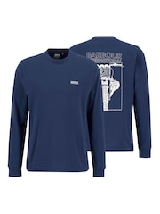 Barbour® International Blue Louis Ls T-Shirt - Image 6 of 7