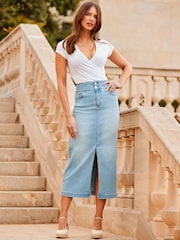 Sosandar Short Sleeve Faux Wrap Top - Imagen 2 de 5
