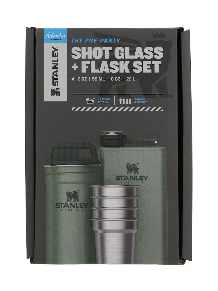 Stanley Hammertone Green Pre-Party Shot Glass + Flask Set - Image 2 of 2