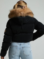 Zavetti Canada Womens Bellucci 2.0 Crop Puffer Black Jacket - Image 3 of 6
