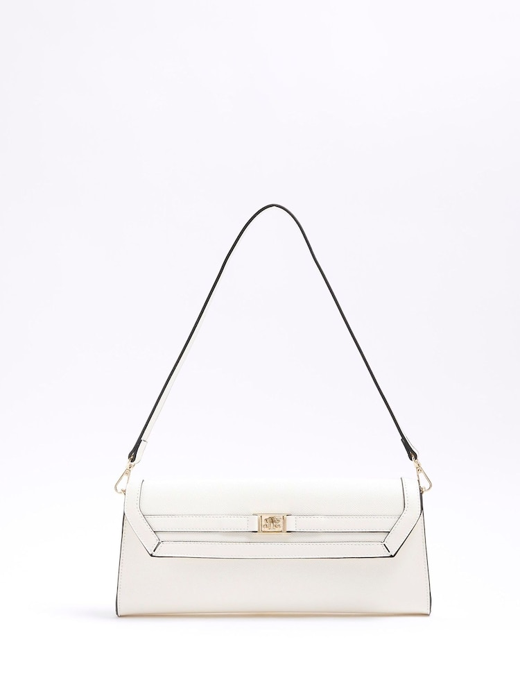 River Island Cream Faux Leather Clutch Bag - Image 2 of 6 River Island Cream Faux Leather Clutch Bag - Image 2 of 6