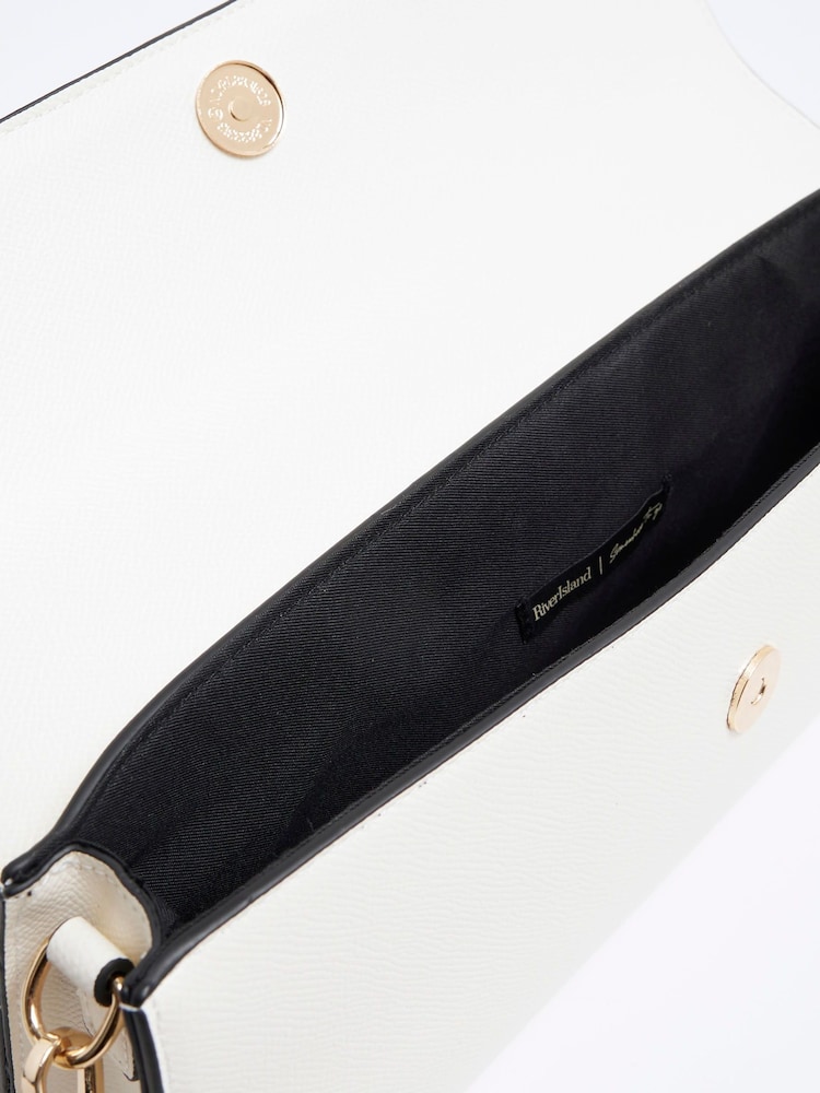 River Island Cream Faux Leather Clutch Bag - Image 6 of 6 River Island Cream Faux Leather Clutch Bag - Image 6 of 6