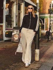 River Island Cream Wide Leg Side Stripe Joggers - Image 3 of 6