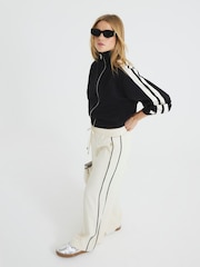 River Island Cream Wide Leg Side Stripe Joggers - Image 5 of 6