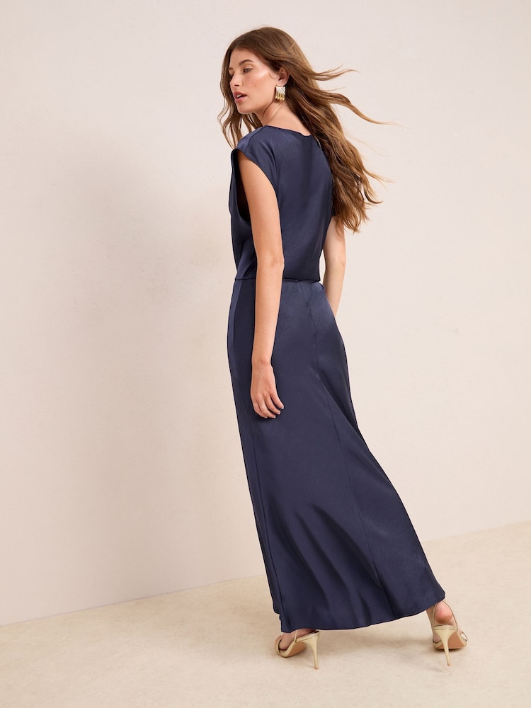 Marineblau/blau - Friends Like These Hardware Detail Satin Midi Dress - Bild 4 von 4