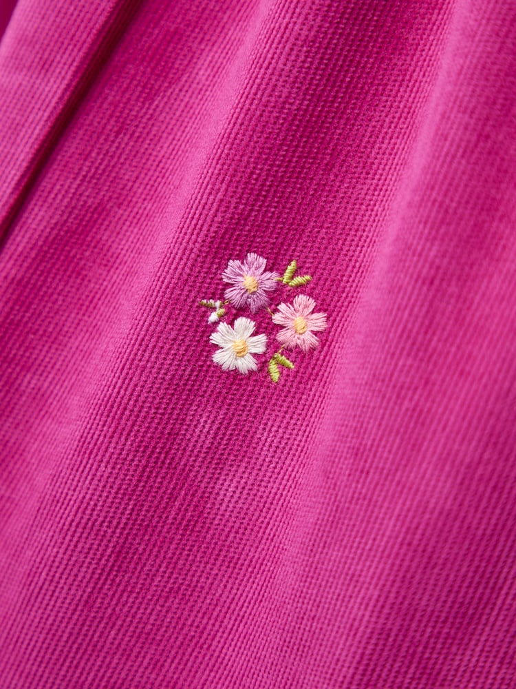 JoJo Maman Bébé Purple Floral Embroidered Collar Cord Dress - Image 6 of 6