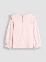 JoJo Maman Bébé Pink Fairy Frill Sleeve Top & Rainbow Tulle Skirt Set - Image 3 of 7