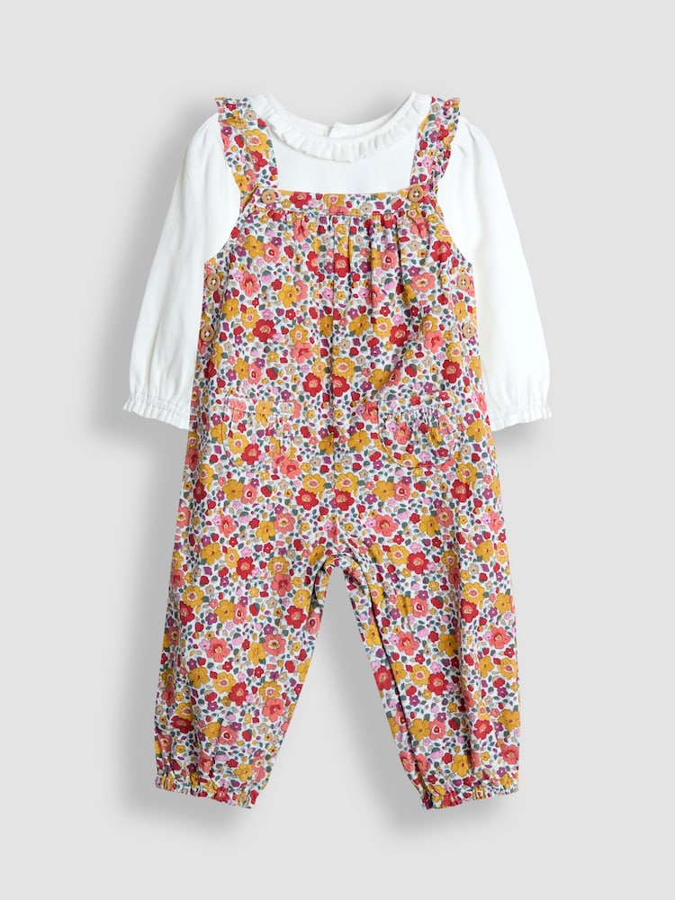 JoJo Maman Bébé Orange Dungarees - Image 1 of 7