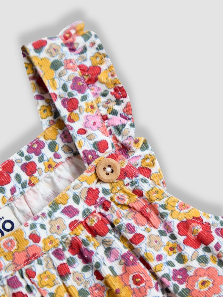 JoJo Maman Bébé Orange Rust Floral Cord Dungarees & Top Set - Image 7 of 7 JoJo Maman Bébé Orange Rust Floral Cord Dungarees & Top Set - Image 7 of 7