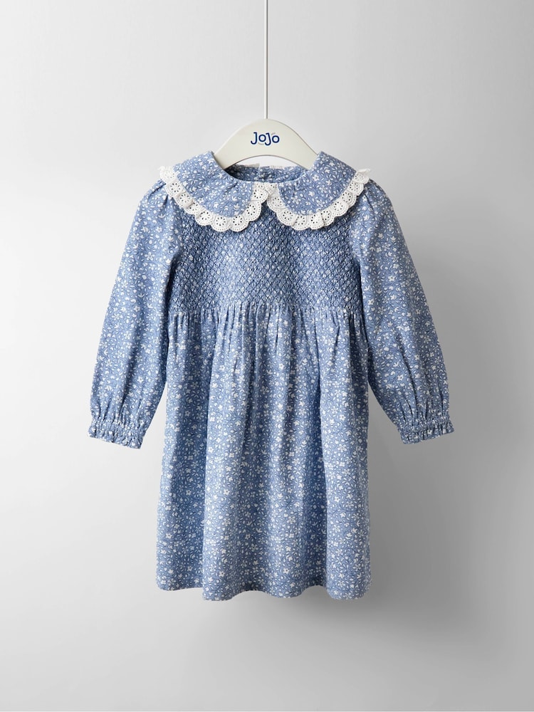 JoJo Maman Bébé Ditsy Floral Smocked Cord Dress - صورة 1 من 4
