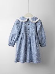 JoJo Maman Bébé Ditsy Floral Smocked Cord Dress - صورة 4 من 4