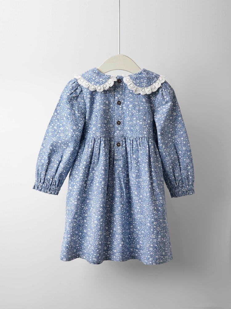 JoJo Maman Bébé Ditsy Floral Smocked Cord Dress - صورة 4 من 4
