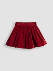 JoJo Maman Bébé Red Frill Collar Blouse & Velvet Skirt Set - Image 5 of 7