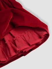 JoJo Maman Bébé Red Frill Collar Blouse & Velvet Skirt Set - Image 7 of 7