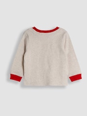 JoJo Maman Bébé Stone Reindeer Christmas Reindeer Character Cosy Jersey Pyjamas - Image 3 of 6