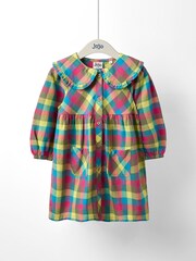 JoJo Maman Bébé Multi Check Button Through Shirt Dress - Image 1 of 4