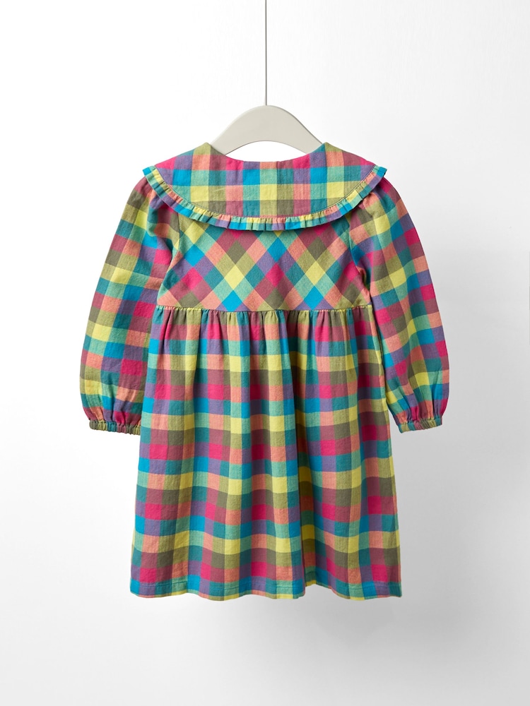 JoJo Maman Bébé Multi Check Button Through Shirt Dress - Image 2 of 4