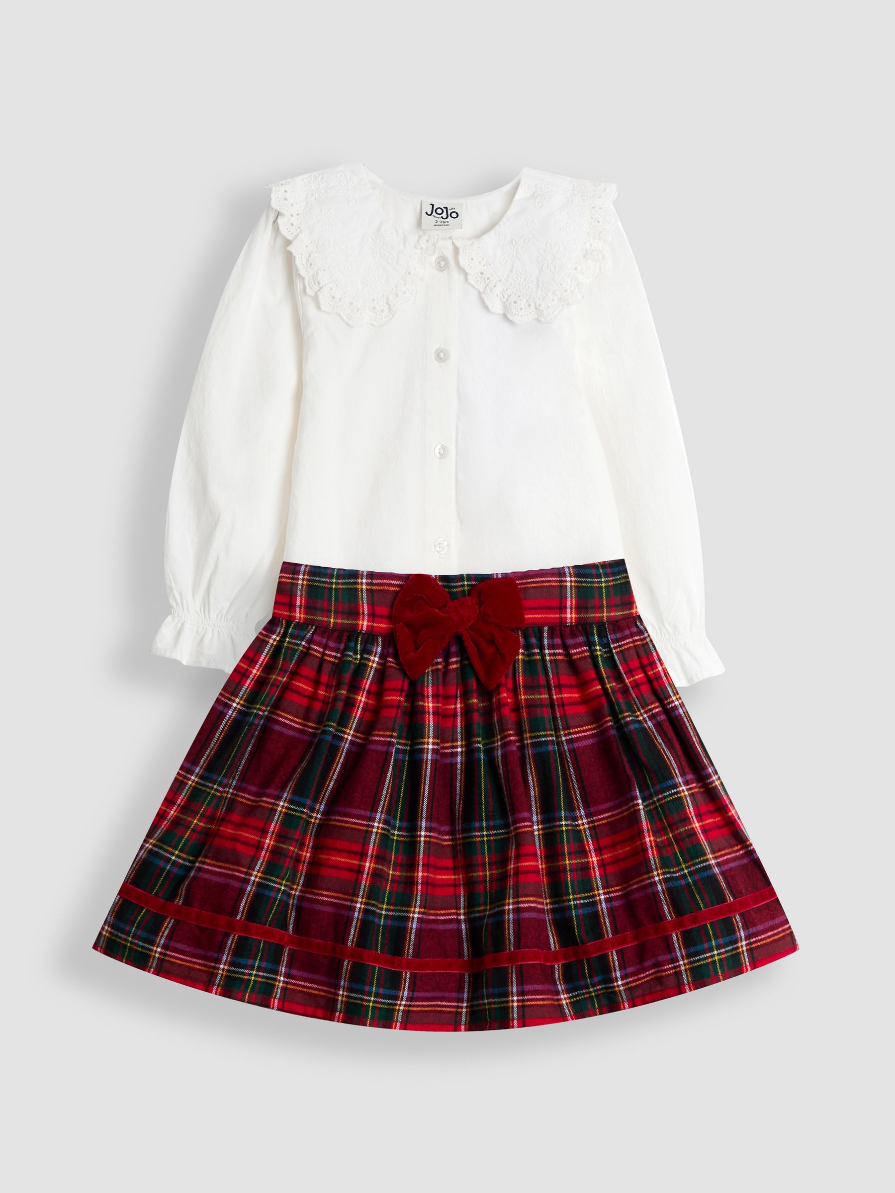 JoJo Maman Bébé Red Top and Skirt Set