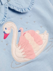 Modra Swan - Komplet puloverja iz tila z našitkom JoJo Maman Bébé in pajkic - Slika 3 iz 6