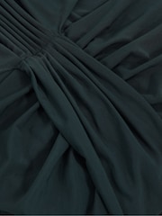 Reiss Teal Daniella Sleeveless Ruched Maxi Dress - Image 6 of 6