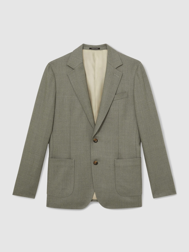 Reiss Midnight Wool-Blend Single-Breasted Blazer Slim-Fit - Imagen 2 de 7 Reiss Midnight Wool-Blend Single-Breasted Blazer Slim-Fit - Imagen 2 de 7