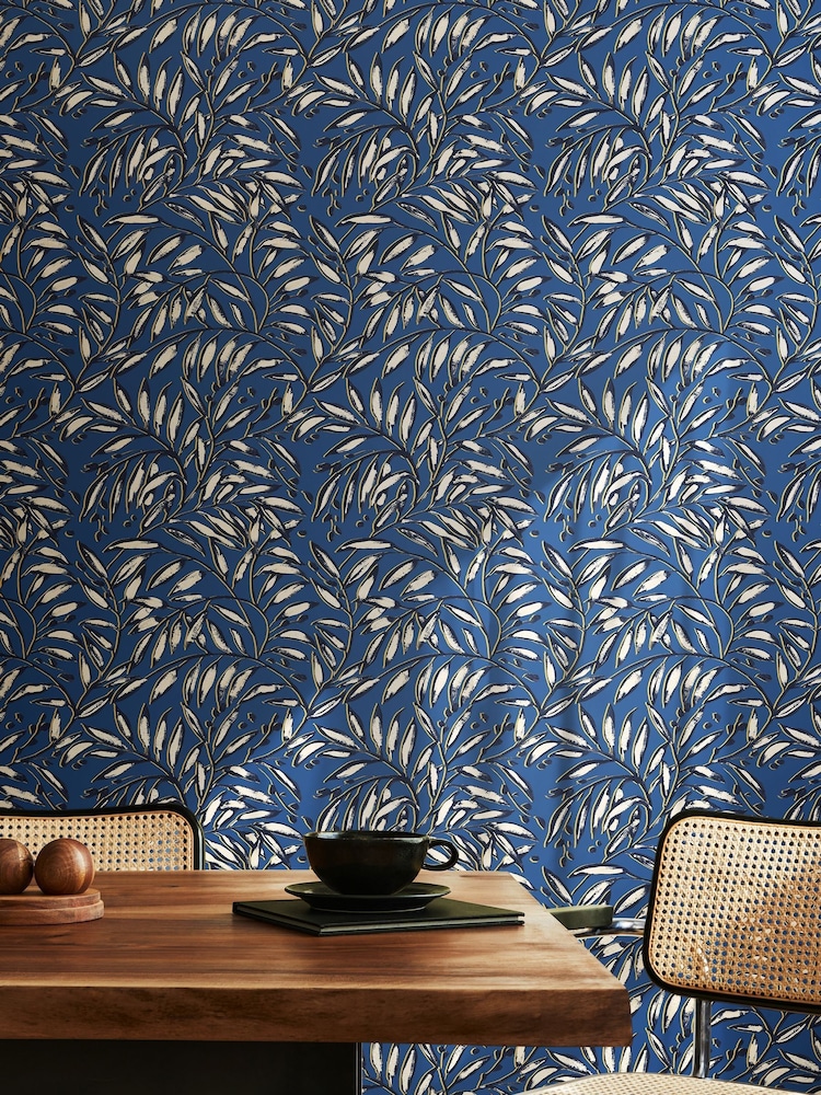 Ohpopsi Indigo Lorena Vine Wallpaper - Image 1 of 2