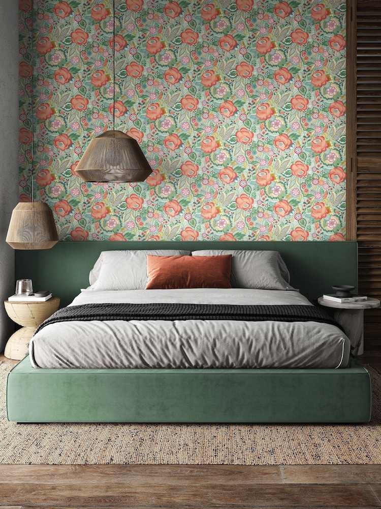 Ohpopsi Mint Peach Emily Rose Wallpaper - Image 1 of 2