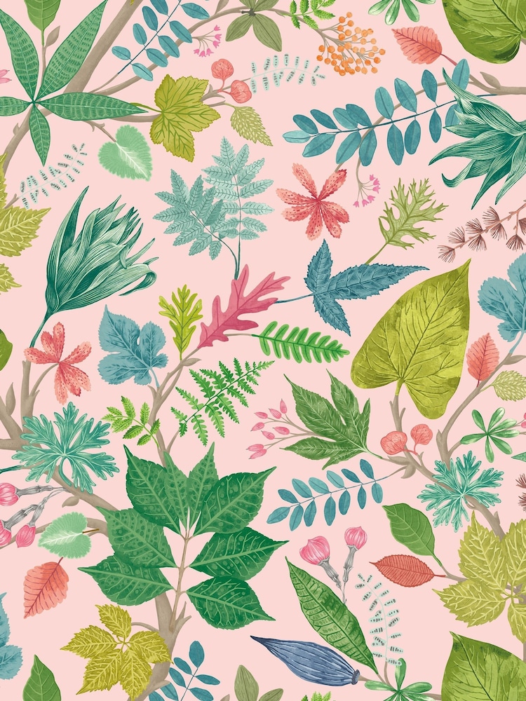Ohpopsi Watermelon Lush Leaves Print Wallpaper - Image 2 of 2 Ohpopsi Watermelon Lush Leaves Print Wallpaper - Image 2 of 2