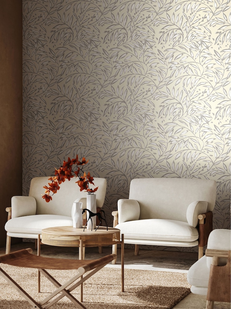 Ohpopsi Linen Lorena Vine Wallpaper - Image 1 of 2