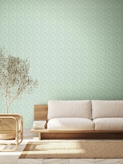 Ohpopsi Seafoam Dotty Leaf Print Wallpaper - Image 2 of 3