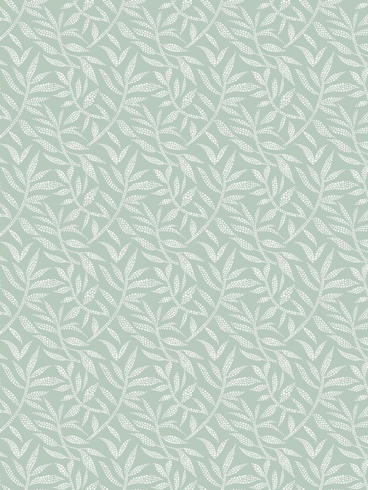 Ohpopsi Seafoam Dotty Leaf Print Wallpaper - Image 3 of 3