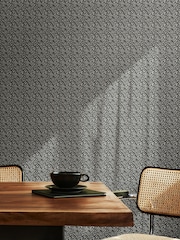 Ohpopsi Charcoal Dotty Leaf Print Wallpaper - Image 1 of 2