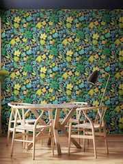 Ohpopsi Midnight Garden Lush Leaves Print Wallpaper - Image 1 of 2