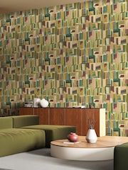 Ohpopsi Tawny Abstract Cubes Wallpaper - Image 1 of 2