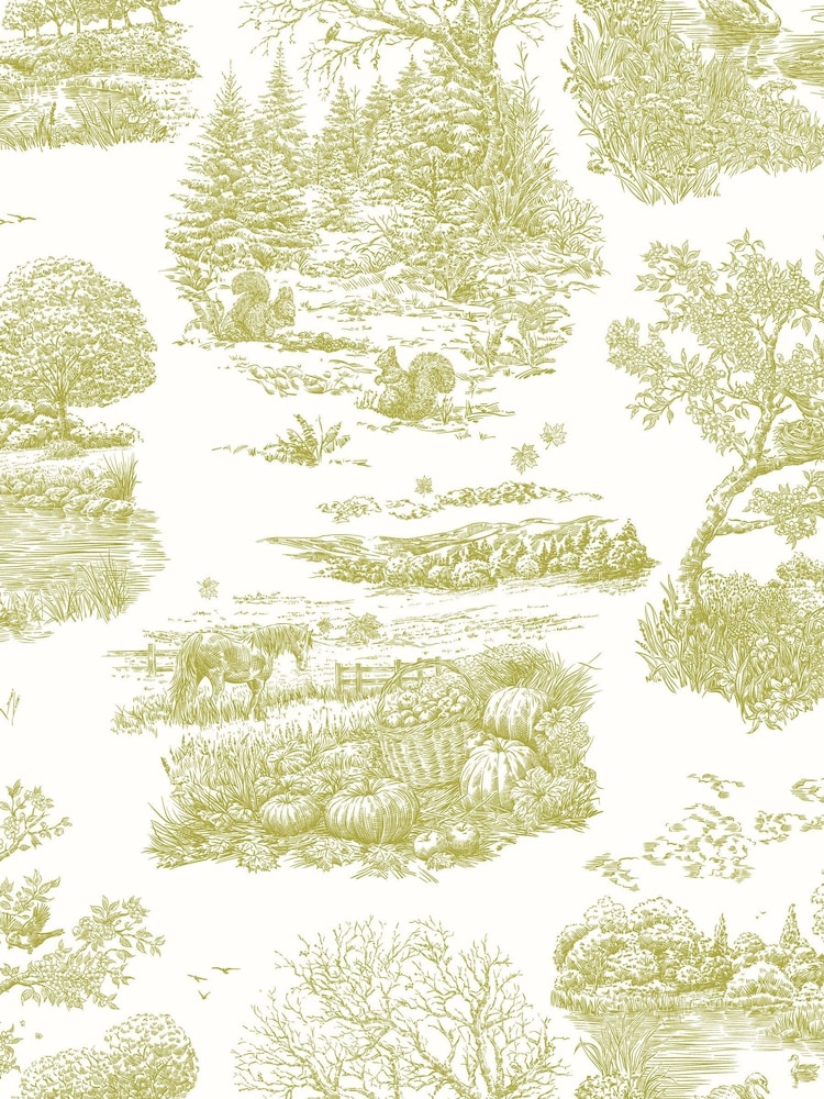Ohpopsi Olive Eve Toile Wallpaper - Image 2 of 2