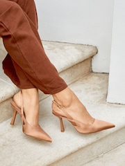 Linzi Light Brown Rhea Sling Back Court Heels - Image 2 of 6